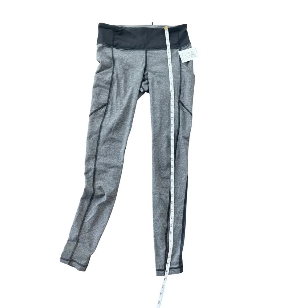 Lululemon Speed Tight IV Heathered Black Slate Gray Running Leggings Size 6‎ NEW